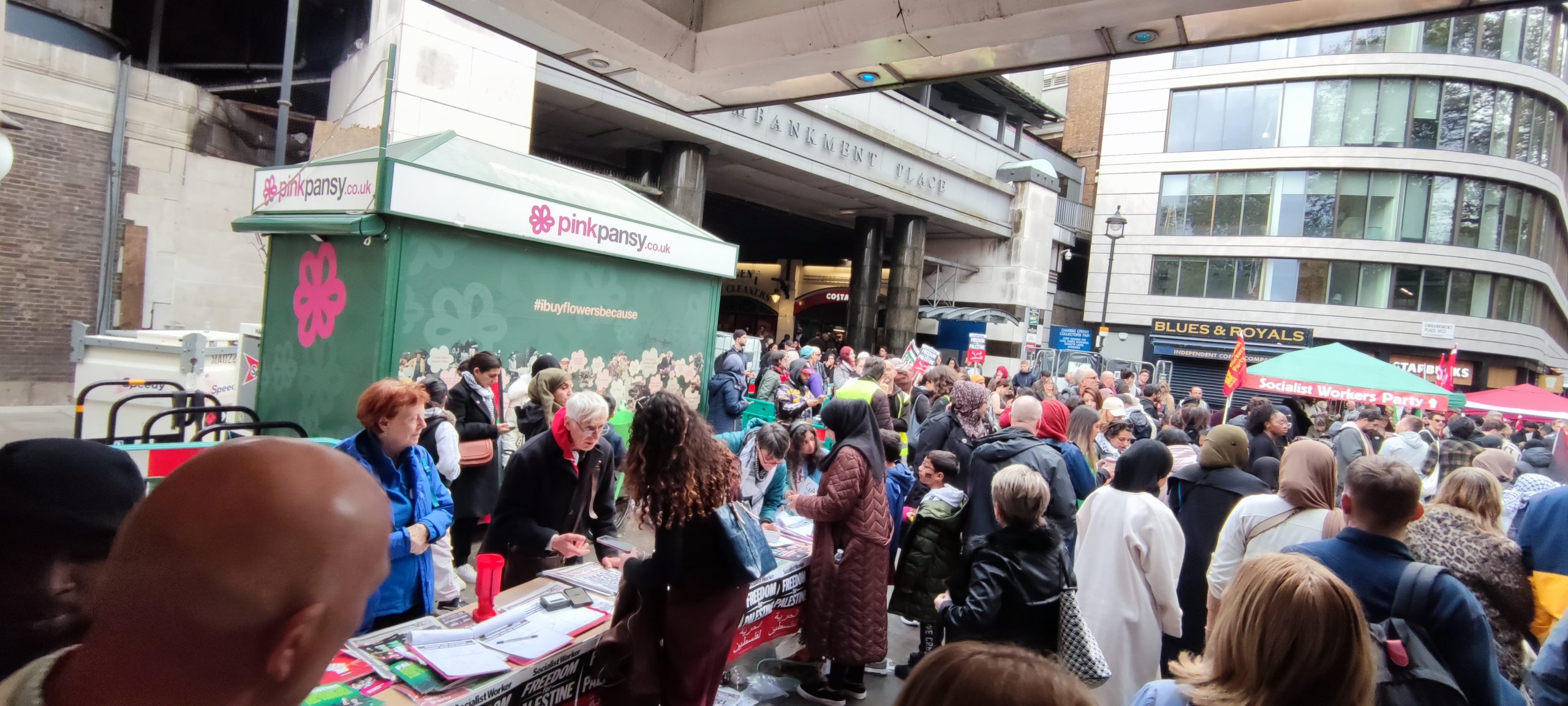 Coverage of Gaza ceasefire demonstration on 28th October 2023.