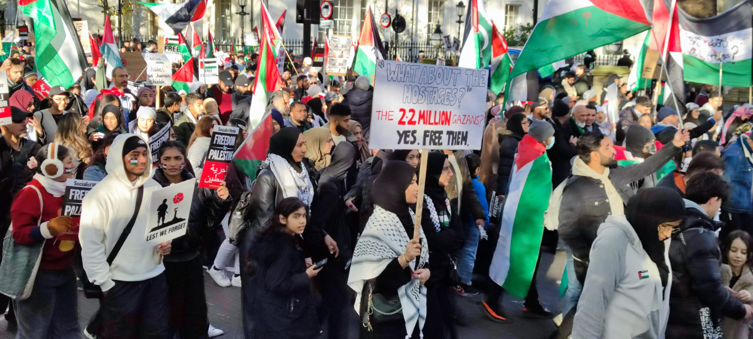 Coverage of Gaza ceasefire demonstration London 11th November 2023 1